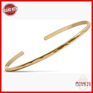 Gold-Filled Cuff Bracelet, Adjustable, Waterproof, Handmade, 7 Inches